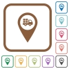 Transport service GPS map location simple icons - Transport service GPS map location simple icons in color rounded square frames on white background