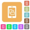 Change mobile display orientation rounded square flat icons - Change mobile display orientation flat icons on rounded square vivid color backgrounds.