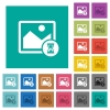 Image processing multi colored flat icons on plain square backgrounds. Included white and darker icon variations for hover or active effects. - Image processing square flat multi colored icons