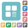 Delete component rounded square flat icons - Delete component white flat icons on color rounded square backgrounds