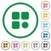 Certified component flat color icons in round outlines on white background - Certified component flat icons with outlines