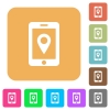 Mobile navigation flat icons on rounded square vivid color backgrounds. - Mobile navigation rounded square flat icons