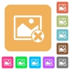 Cancel image operations rounded square flat icons - Cancel image operations flat icons on rounded square vivid color backgrounds.