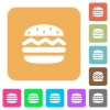 Single hamburger flat icons on rounded square vivid color backgrounds. - Single hamburger rounded square flat icons