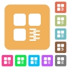 Zip component rounded square flat icons - Zip component flat icons on rounded square vivid color backgrounds.