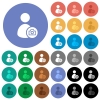 Account profile photo round flat multi colored icons - Account profile photo multi colored flat icons on round backgrounds. Included white, light and dark icon variations for hover and active status effects, and bonus shades on black backgounds.