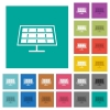 Solar panel square flat multi colored icons - Solar panel multi colored flat icons on plain square backgrounds. Included white and darker icon variations for hover or active effects.