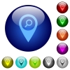 Find GPS map location color glass buttons - Find GPS map location icons on round color glass buttons