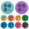 Component functions color darker flat icons - Component functions darker flat icons on color round background