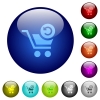 Undo last cart operation color glass buttons - Undo last cart operation icons on round color glass buttons