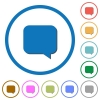 Message bubble icons with shadows and outlines - Message bubble flat color vector icons with shadows in round outlines on white background