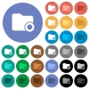 Certified directory multi colored flat icons on round backgrounds. Included white, light and dark icon variations for hover and active status effects, and bonus shades on black backgounds. - Certified directory round flat multi colored icons