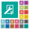 Award winning services multi colored flat icons on plain square backgrounds. Included white and darker icon variations for hover or active effects. - Award winning services square flat multi colored icons