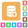 Certified database rounded square flat icons - Certified database flat icons on rounded square vivid color backgrounds.