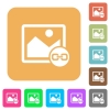 Link image rounded square flat icons - Link image flat icons on rounded square vivid color backgrounds.