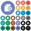 Turkish Lira financial report round flat multi colored icons - Turkish Lira financial report multi colored flat icons on round backgrounds. Included white, light and dark icon variations for hover and active status effects, and bonus shades on black backgounds.