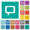 Comment multi colored flat icons on plain square backgrounds. Included white and darker icon variations for hover or active effects. - Comment square flat multi colored icons