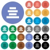 Text align center multi colored flat icons on round backgrounds. Included white, light and dark icon variations for hover and active status effects, and bonus shades on black backgounds. - Text align center round flat multi colored icons