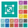 Resize element multi colored flat icons on plain square backgrounds. Included white and darker icon variations for hover or active effects. - Resize element square flat multi colored icons