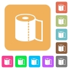 Paper towel flat icons on rounded square vivid color backgrounds. - Paper towel rounded square flat icons