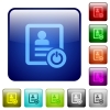 Exit from contact list icons in rounded square color glossy button set - Exit from contact list color square buttons