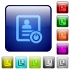 Exit from contact list icons in rounded square color glossy button set - Exit from contact list color square buttons