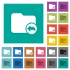 Parent directory multi colored flat icons on plain square backgrounds. Included white and darker icon variations for hover or active effects. - Parent directory square flat multi colored icons