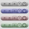 Open box icons on horizontal menu bars - Open box icons on rounded horizontal menu bars in different colors and button styles