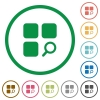 Find component flat icons with outlines - Find component flat color icons in round outlines on white background