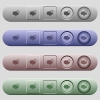 Message sent icons on horizontal menu bars - Message sent icons on rounded horizontal menu bars in different colors and button styles