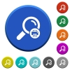 Print search results round color beveled buttons with smooth surfaces and flat white icons - Print search results beveled buttons