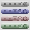 Servers icons on rounded horizontal menu bars in different colors and button styles - Servers icons on horizontal menu bars