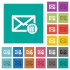 Draft mail multi colored flat icons on plain square backgrounds. Included white and darker icon variations for hover or active effects. - Draft mail square flat multi colored icons