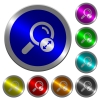Extending search results icons on round luminous coin-like color steel buttons - Extending search results luminous coin-like round color buttons