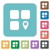 Component location rounded square flat icons - Component location white flat icons on color rounded square backgrounds