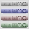 Scrolling tool icons on rounded horizontal menu bars in different colors and button styles - Scrolling tool icons on horizontal menu bars