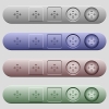 Scrolling tool icons on rounded horizontal menu bars in different colors and button styles - Scrolling tool icons on horizontal menu bars