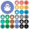 Ninja avatar round flat multi colored icons - Ninja avatar multi colored flat icons on round backgrounds. Included white, light and dark icon variations for hover and active status effects, and bonus shades on black backgounds.