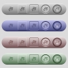 Credit cards icons on horizontal menu bars - Credit cards icons on rounded horizontal menu bars in different colors and button styles