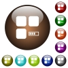 Component processing color glass buttons - Component processing white icons on round color glass buttons