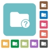 Unknown directory rounded square flat icons - Unknown directory white flat icons on color rounded square backgrounds