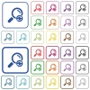 Reset search outlined flat color icons - Reset search color flat icons in rounded square frames. Thin and thick versions included.