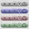 Graduation cap icons on rounded horizontal menu bars in different colors and button styles - Graduation cap icons on horizontal menu bars