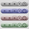 Graduation cap icons on rounded horizontal menu bars in different colors and button styles - Graduation cap icons on horizontal menu bars - Small thumbnail