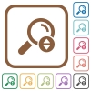 Scrolling search results simple icons in color rounded square frames on white background - Scrolling search results simple icons