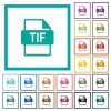 TIF file format flat color icons with quadrant frames - TIF file format flat color icons with quadrant frames on white background