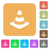 Traffic cone flat icons on rounded square vivid color backgrounds. - Traffic cone rounded square flat icons