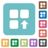 Move up component white flat icons on color rounded square backgrounds - Move up component rounded square flat icons