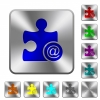 Email plugin rounded square steel buttons - Email plugin engraved icons on rounded square glossy steel buttons