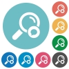 Search comment flat round icons - Search comment flat white icons on round color backgrounds